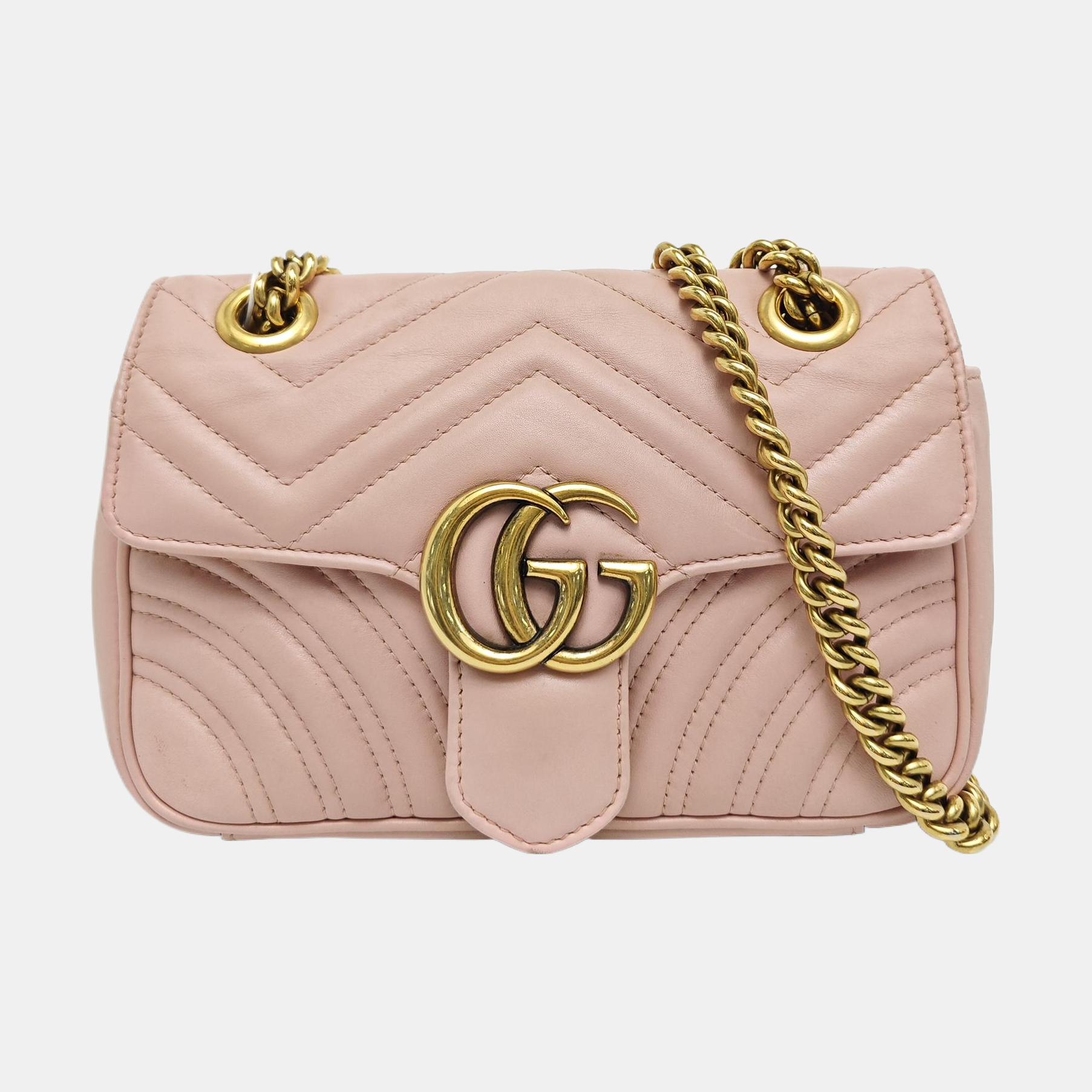 GG Marmont Small Quilted Calfskin Pink