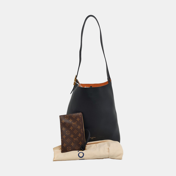 LOW KEY HOBO MM Monogram Calfskin Black