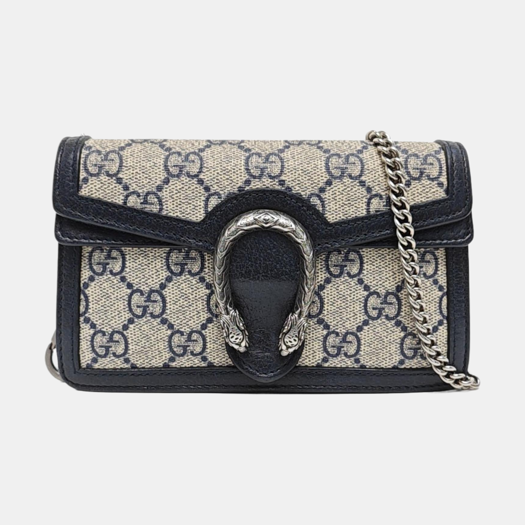Dionysus Super Mini Monogram Coated Canvas Beige