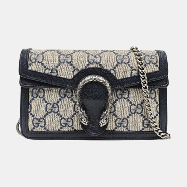Dionysus Super Mini Monogram Coated Canvas Beige