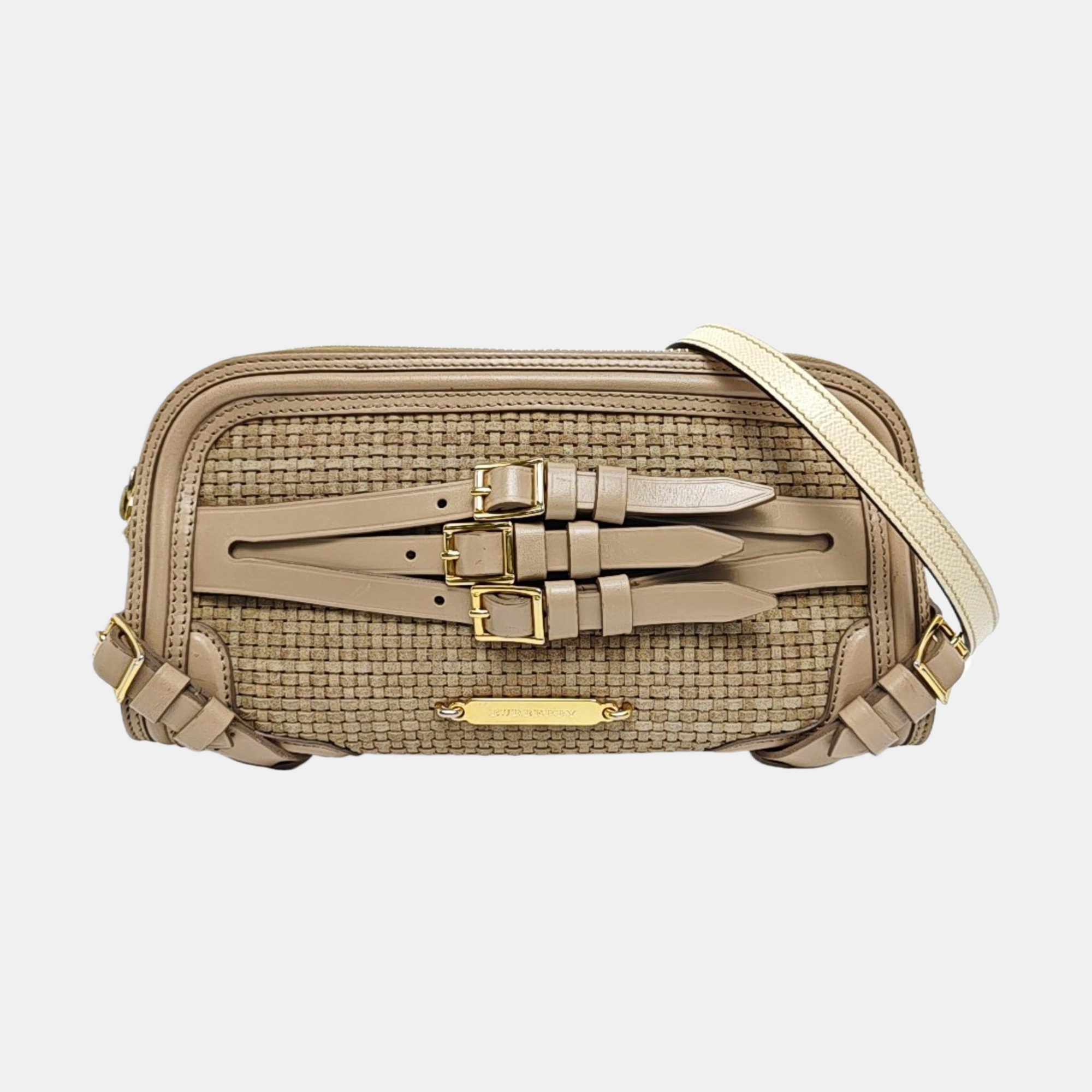 Suede Crossbody Bag Beige