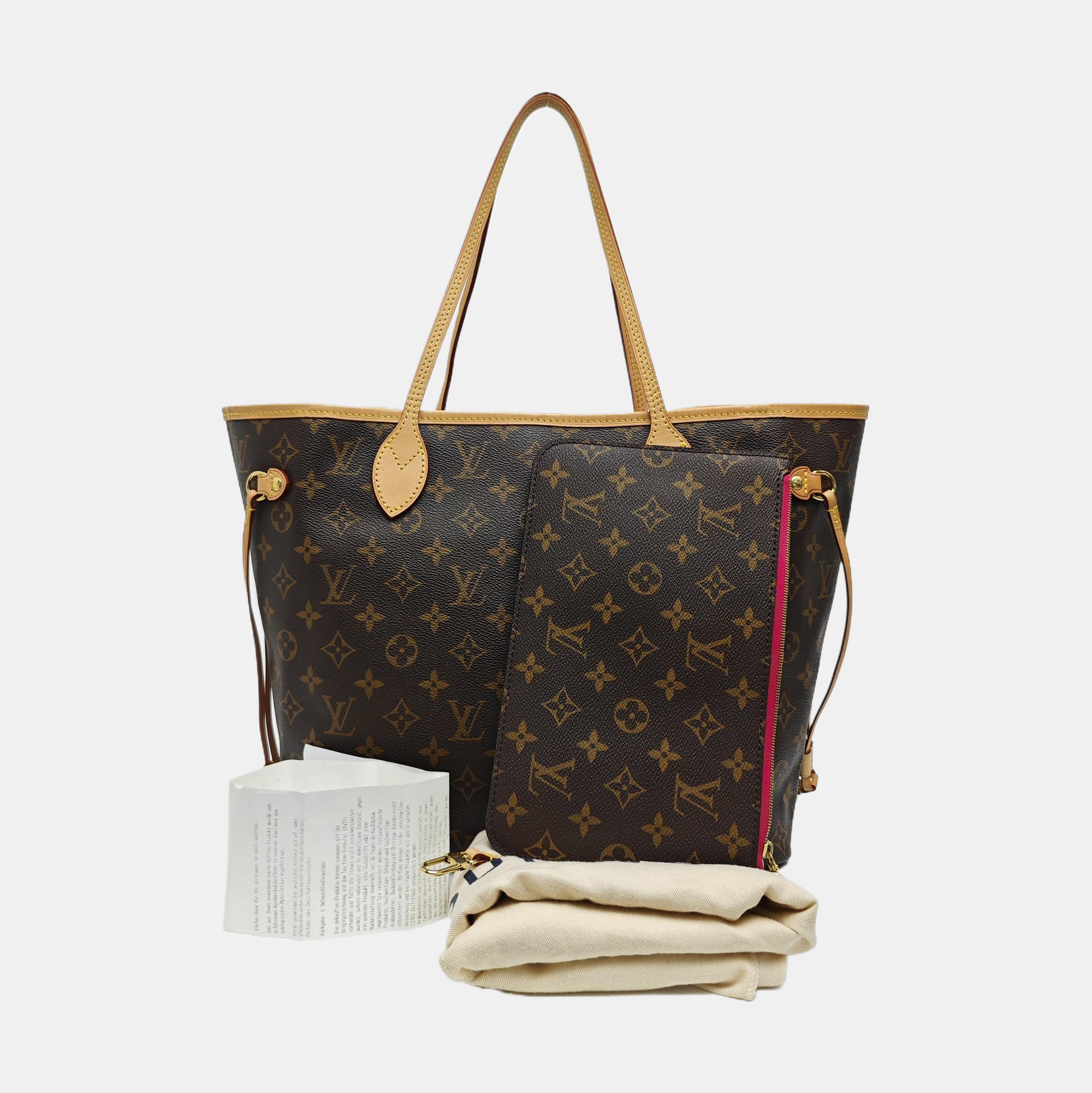 NEVERFULL MM Monogram Coated Canvas Brown