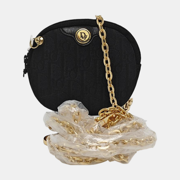 Oblique Fabric Clutch Black
