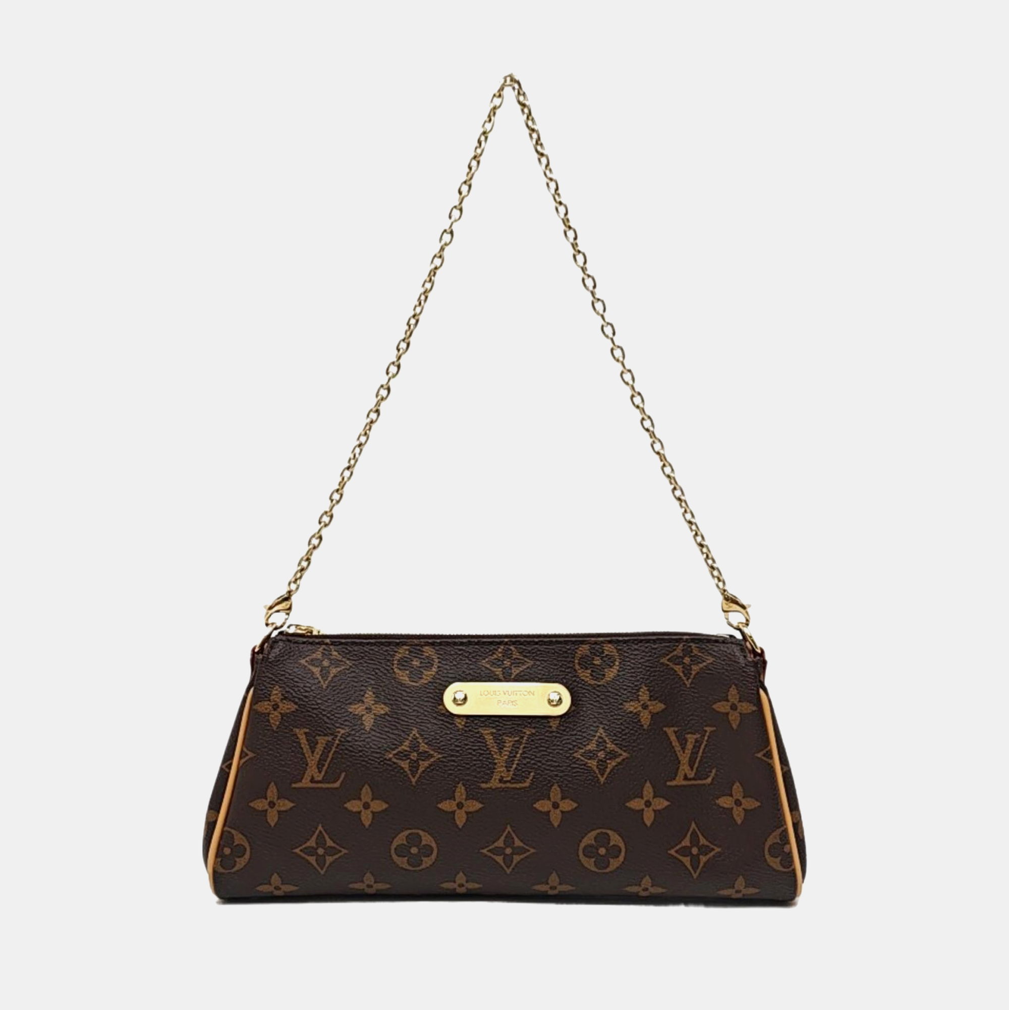 Pochette Eva Monogram Coated Canvas Brown