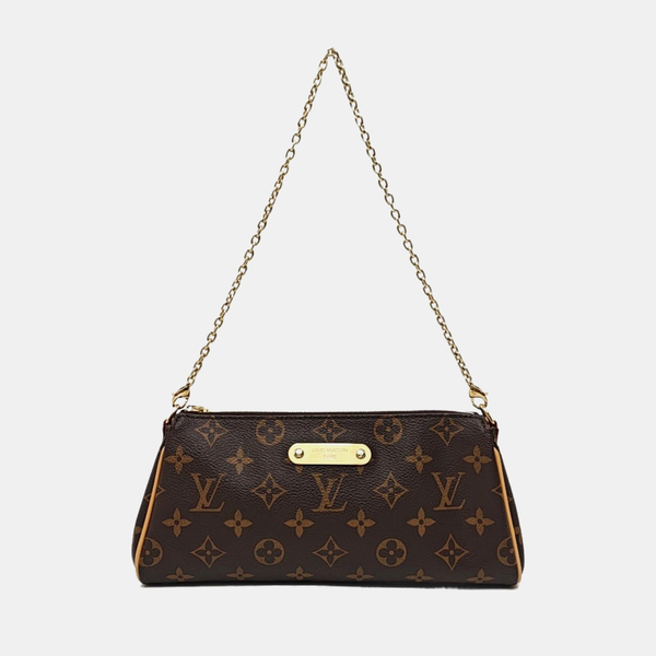 Pochette Eva Monogram Coated Canvas Brown
