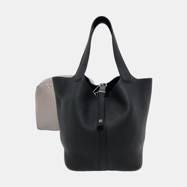 Authenticated pre-owned  Picotin 22 Clemence Black - Bucket Bag at Looply