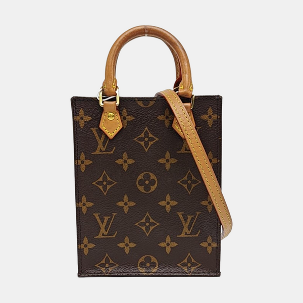 SAC PLAT Mini Monogram Coated Canvas Brown