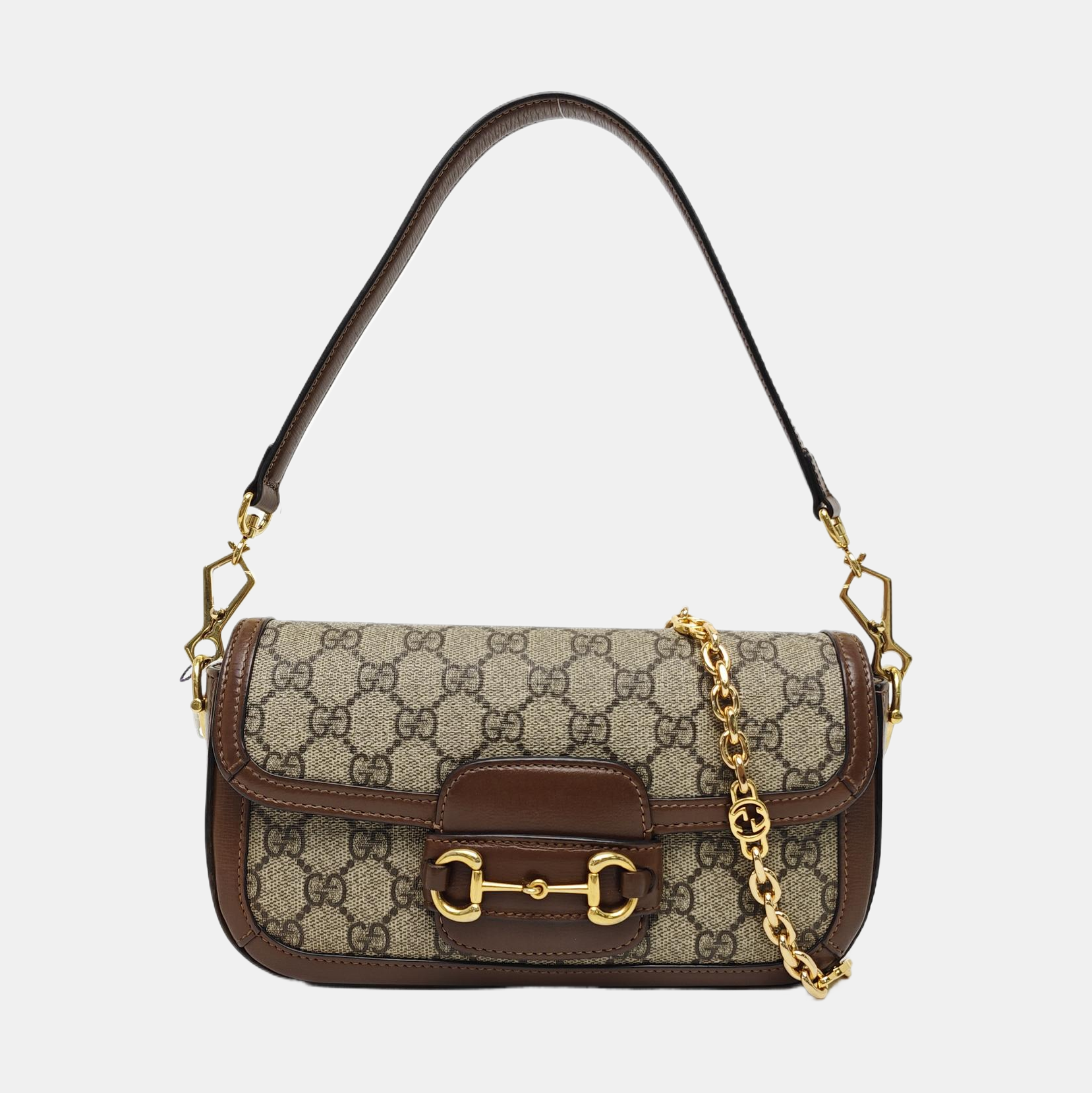 Horsebit 1955 Small Monogram Coated Canvas Black