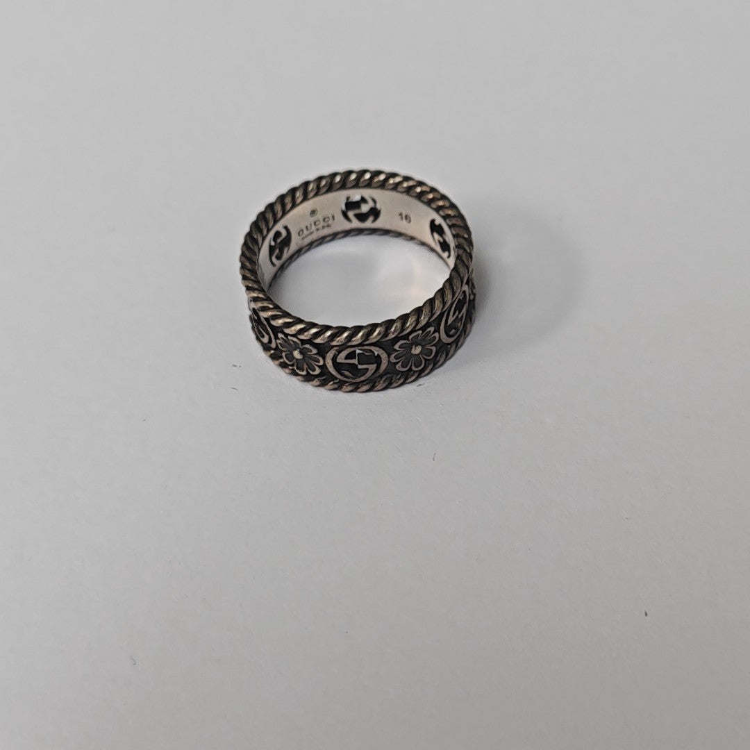 Interlocking G 925 Sterling Silver Ring HK 16