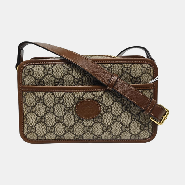 GG Supreme Mini Monogram Coated Canvas Beige