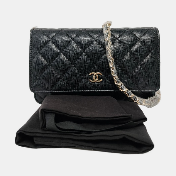 WOC Quilted Grained Calfskin Black