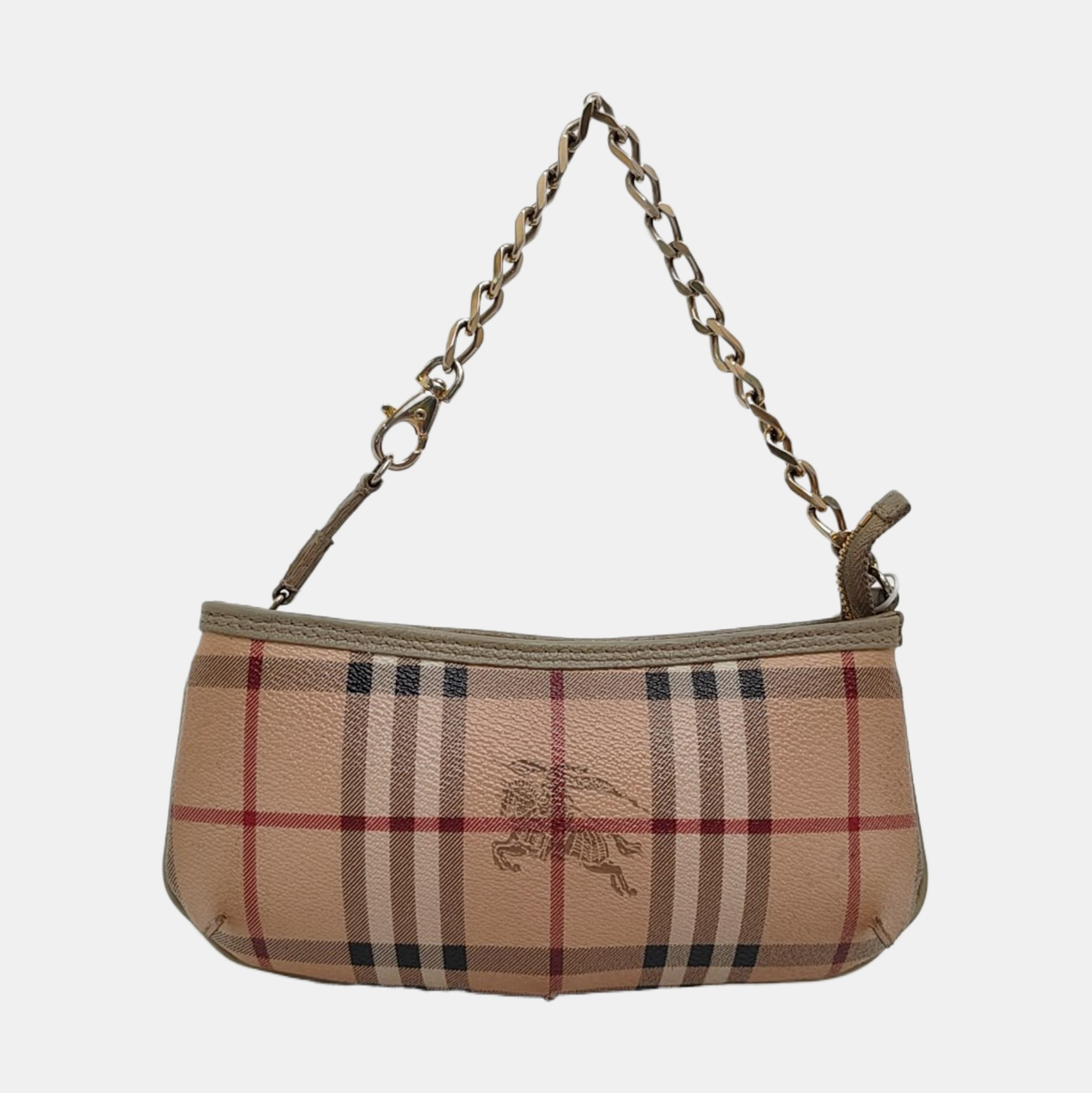 Coated Canvas Clutch Beige