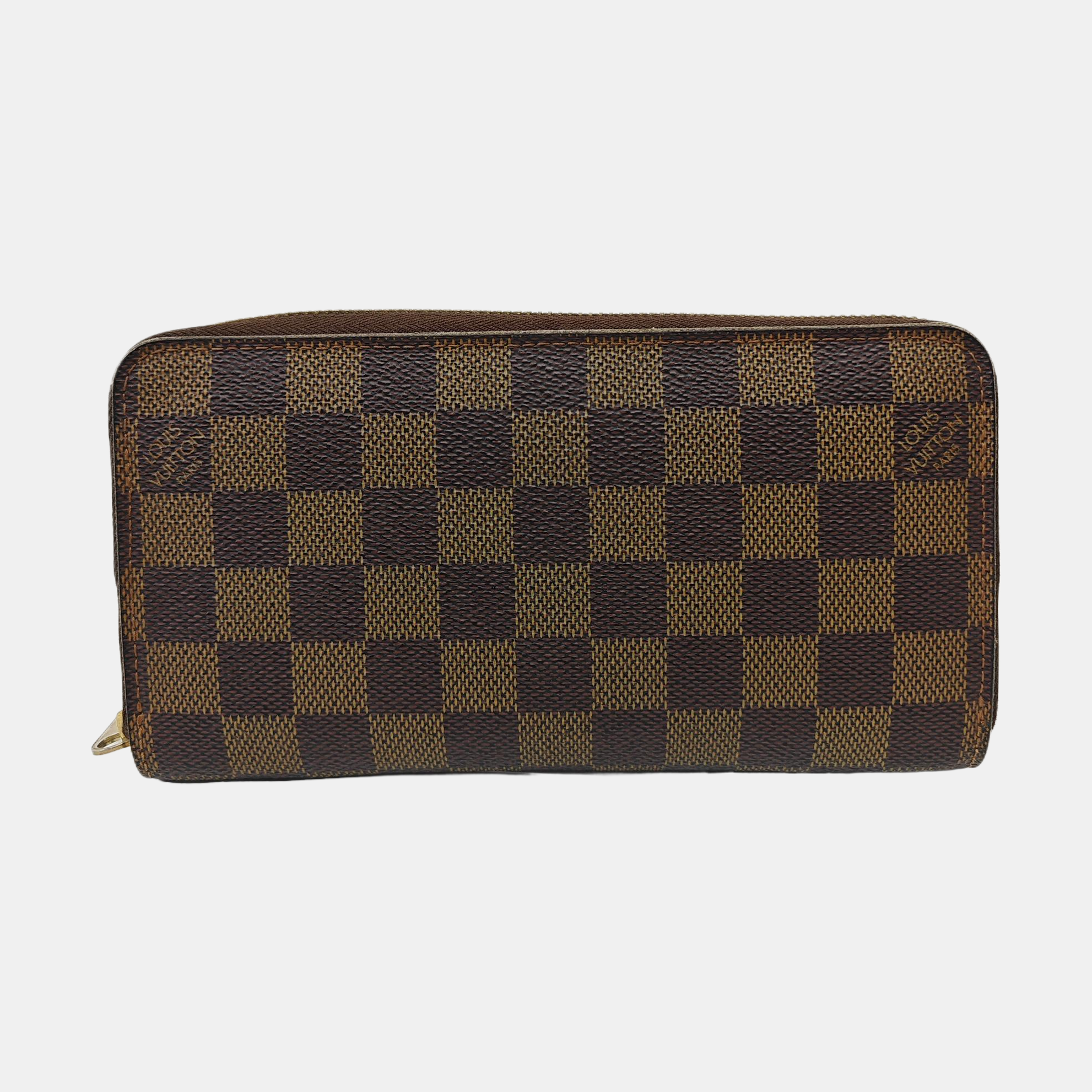 ZIPPY Damier Ebene Coated Canvas Brown Wallet