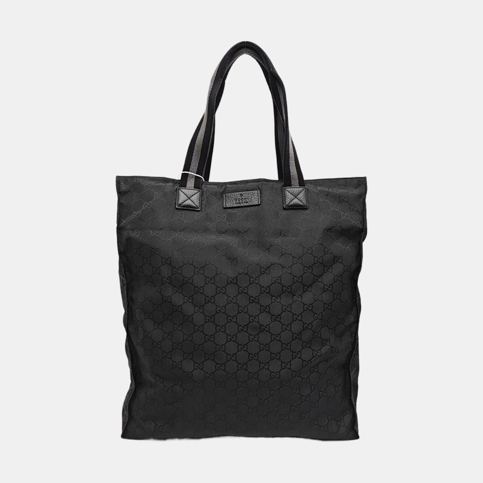 Monogram Nylon Tote Bag Black