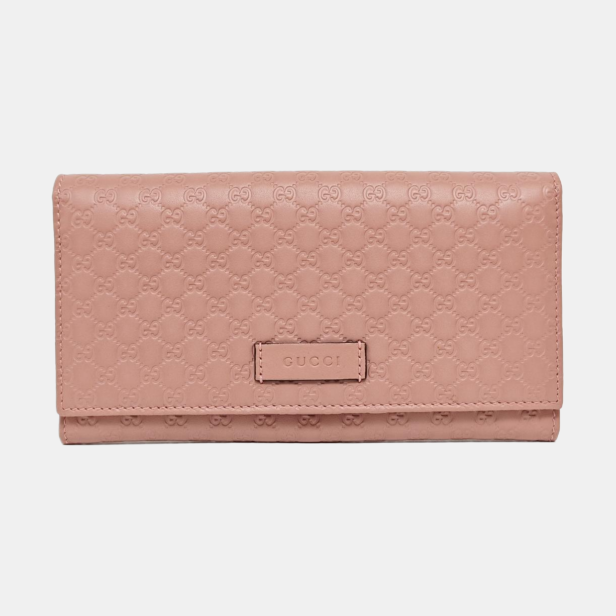 Microguccissima Monogram Calfskin Pink Wallet