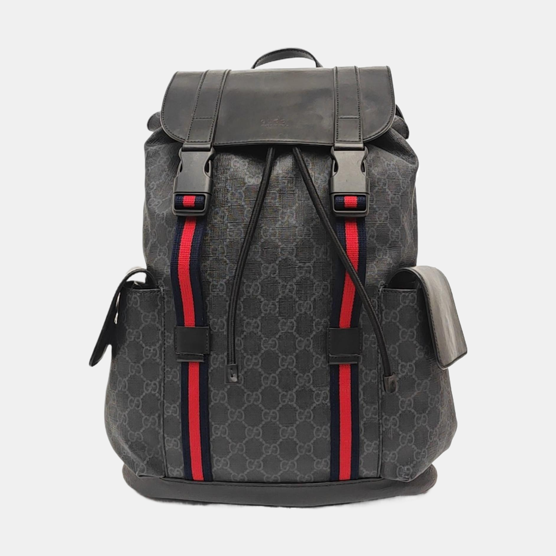 GG Supreme Monogram Coated Canvas Black