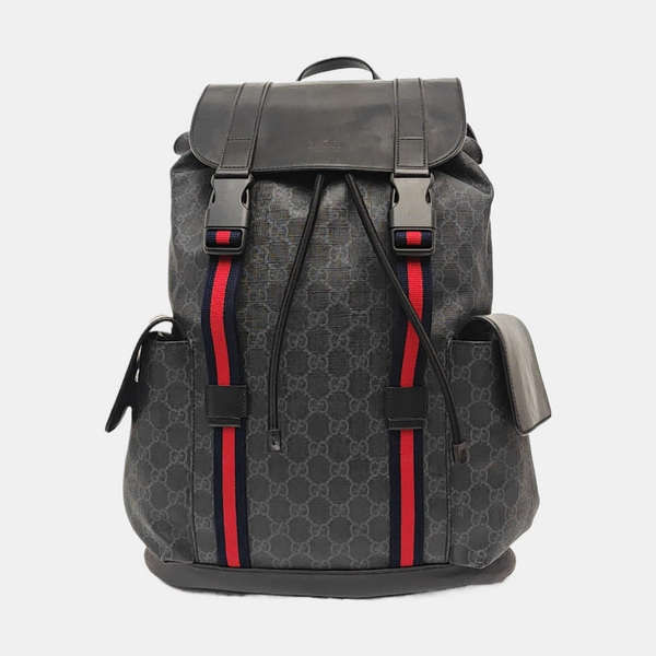 GG Supreme Monogram Coated Canvas Black