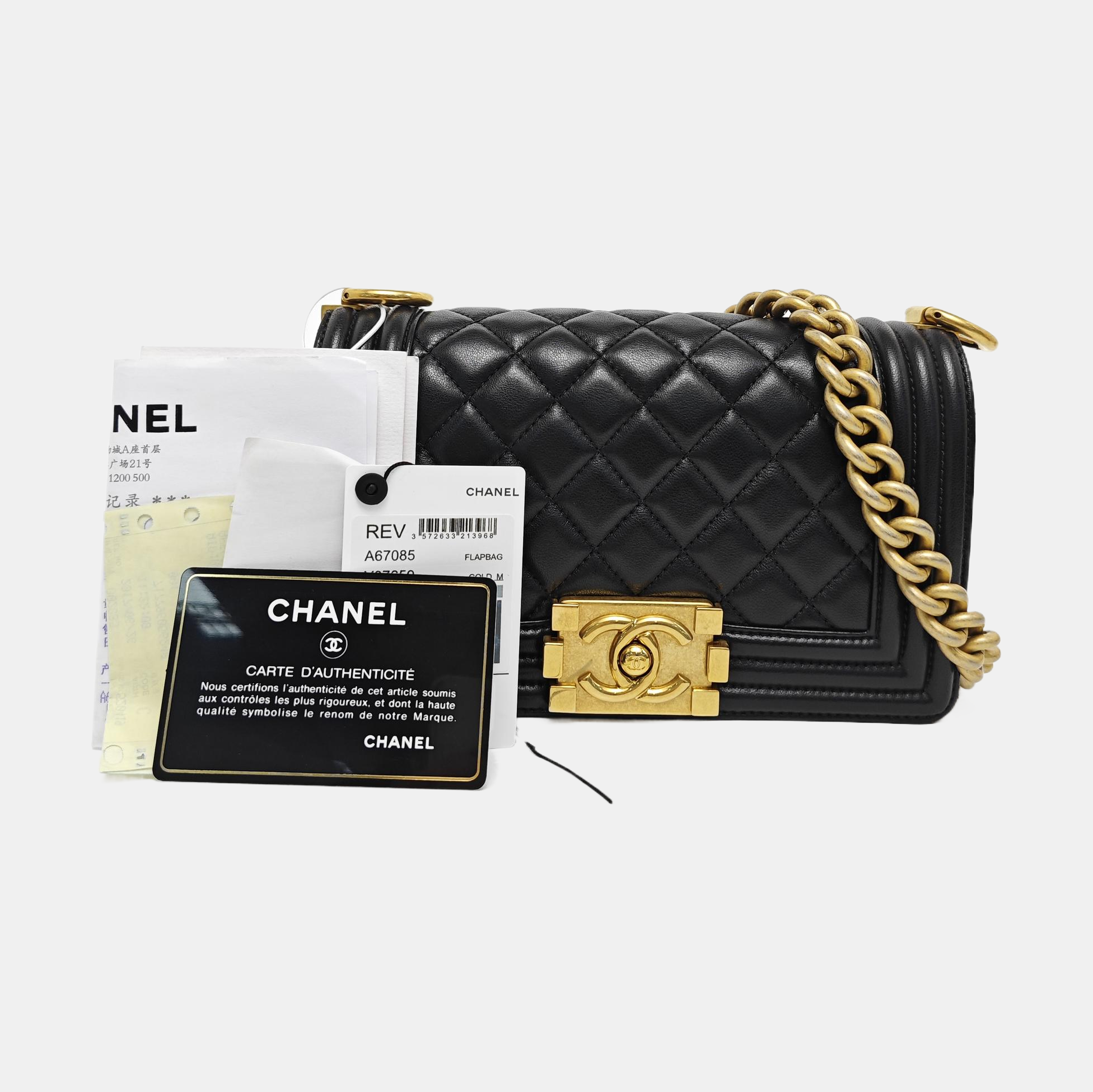 BOY CHANEL Small Quilted Lambskin Black
