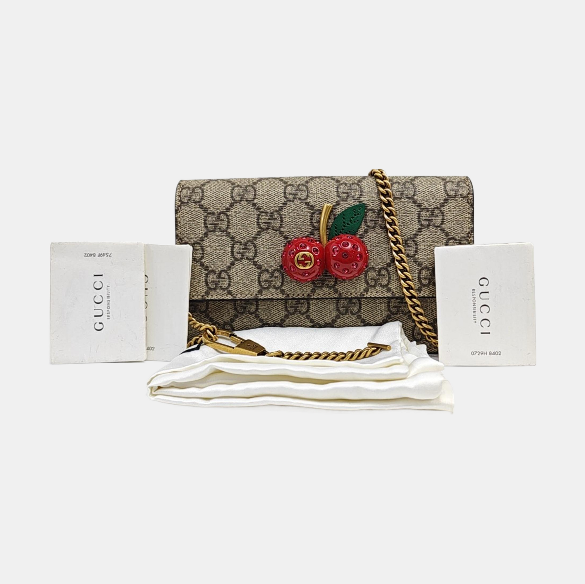 GG Supreme Mini Monogram Coated Canvas Beige