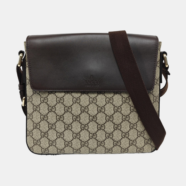 Monogram Coated Canvas Crossbody Bag Beige