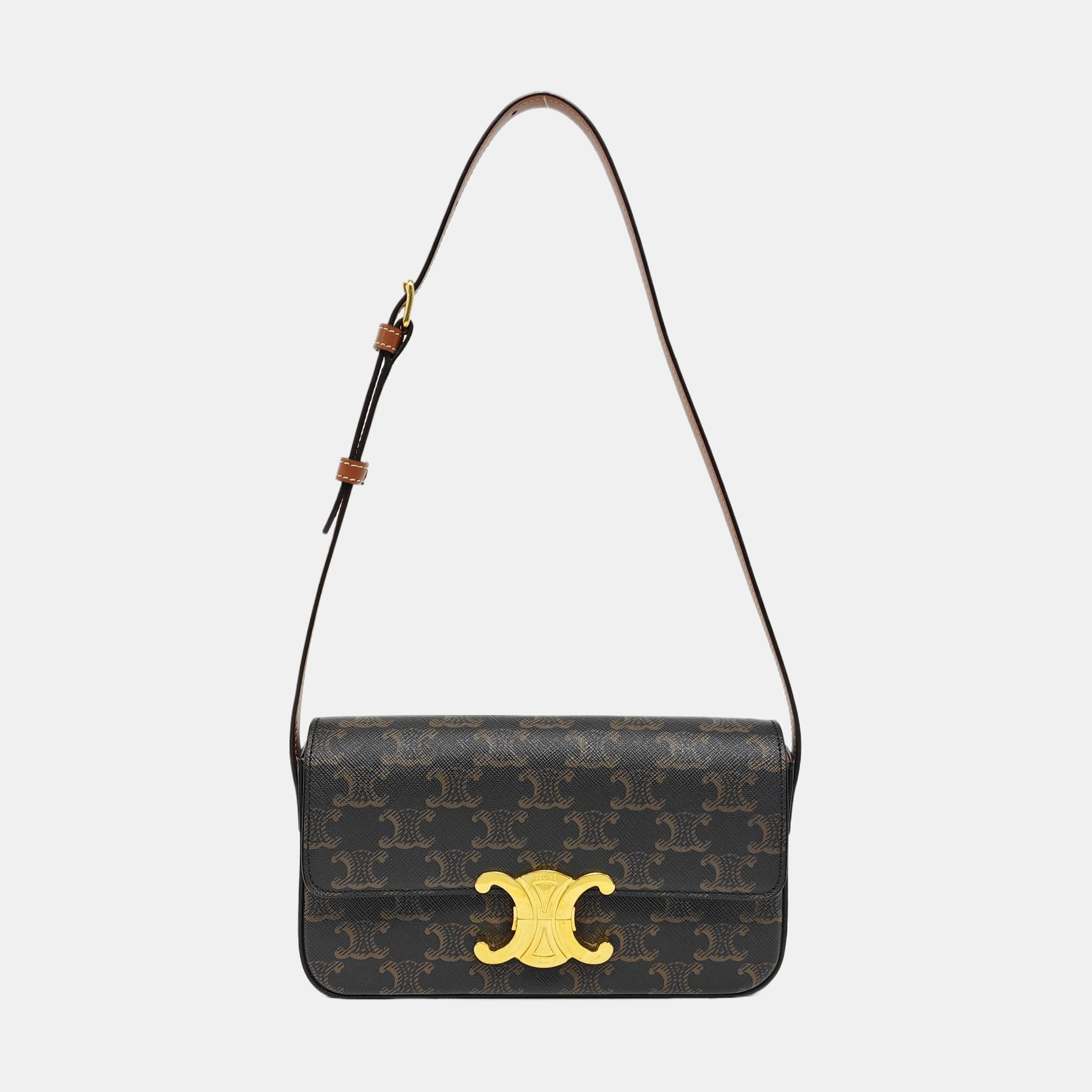TRIOMPHE Small Coated Canvas Brown