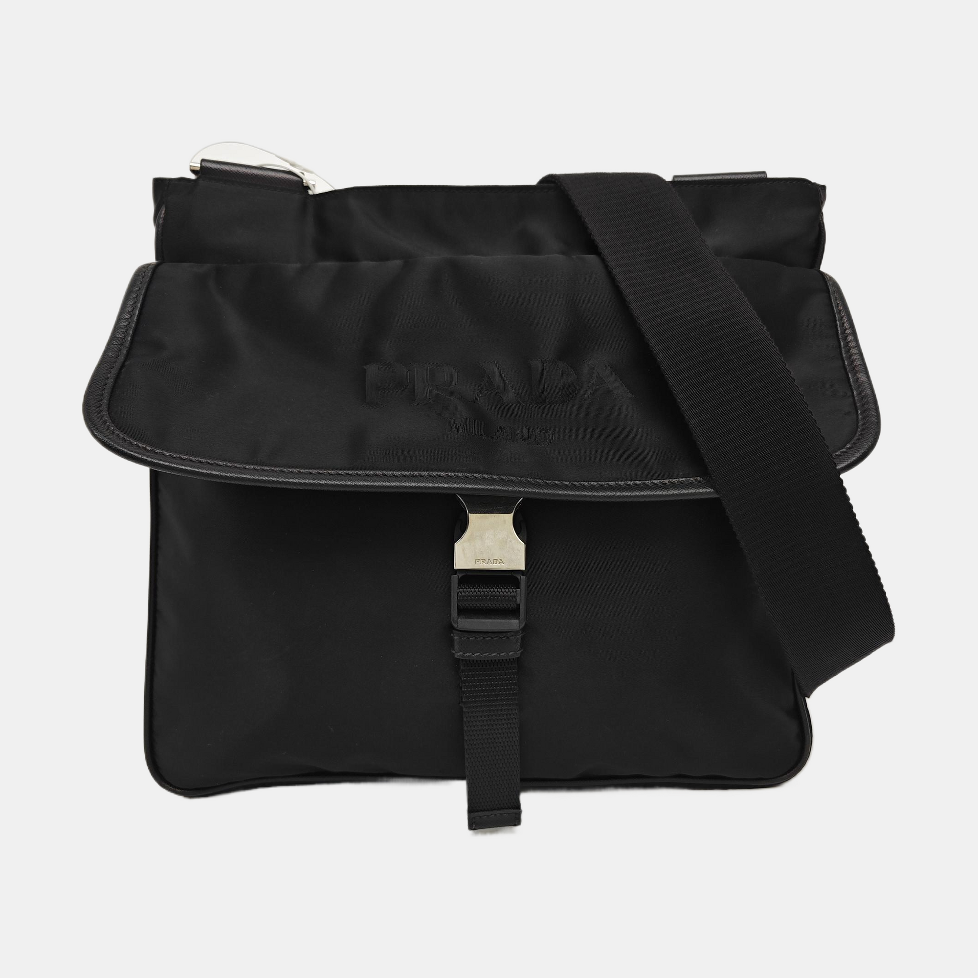 Nylon Shoulder Bag Black
