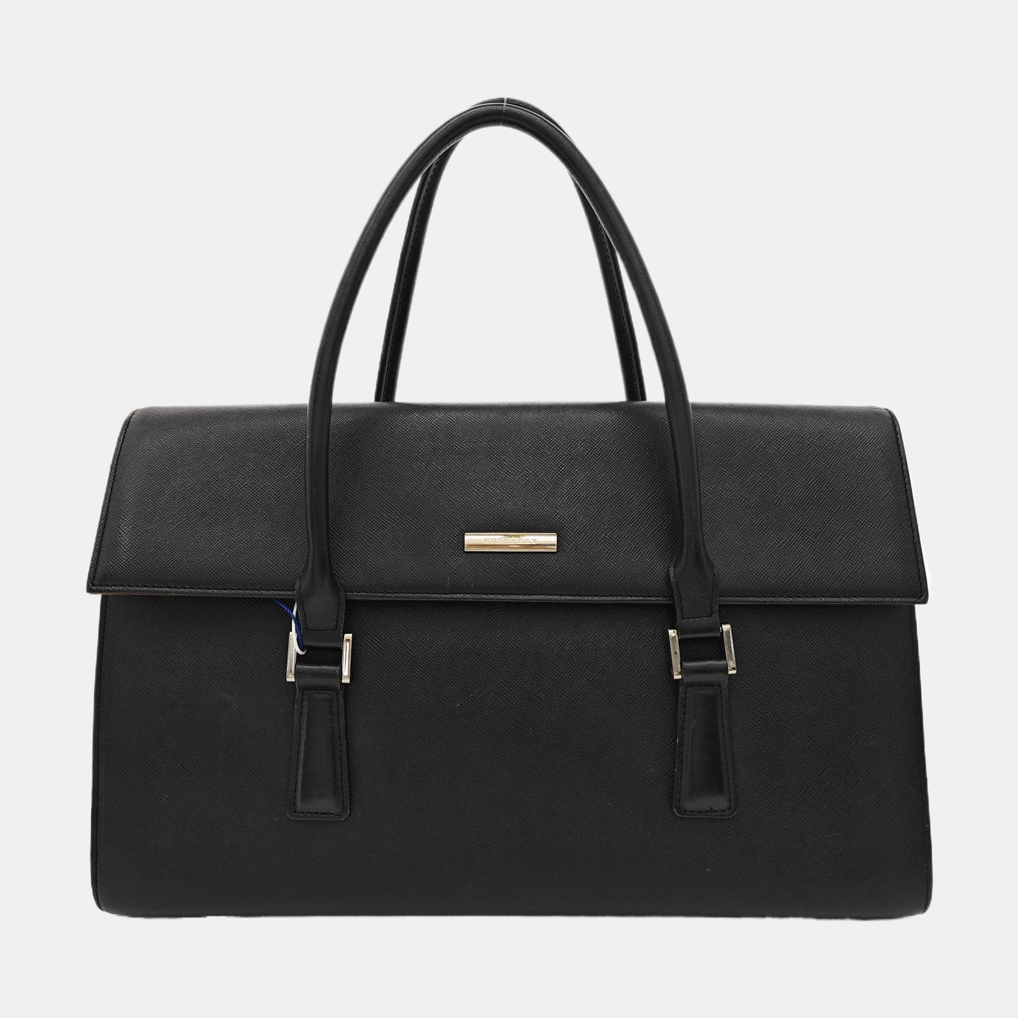 Calfskin Top Handle Bag Black