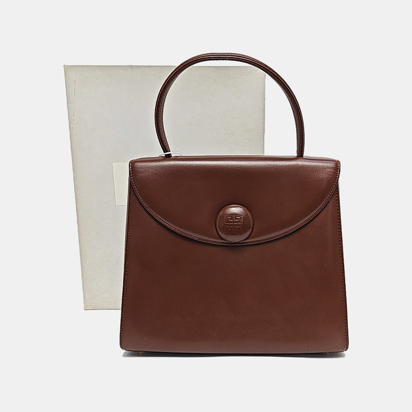 Calfskin Top Handle Bag Brown