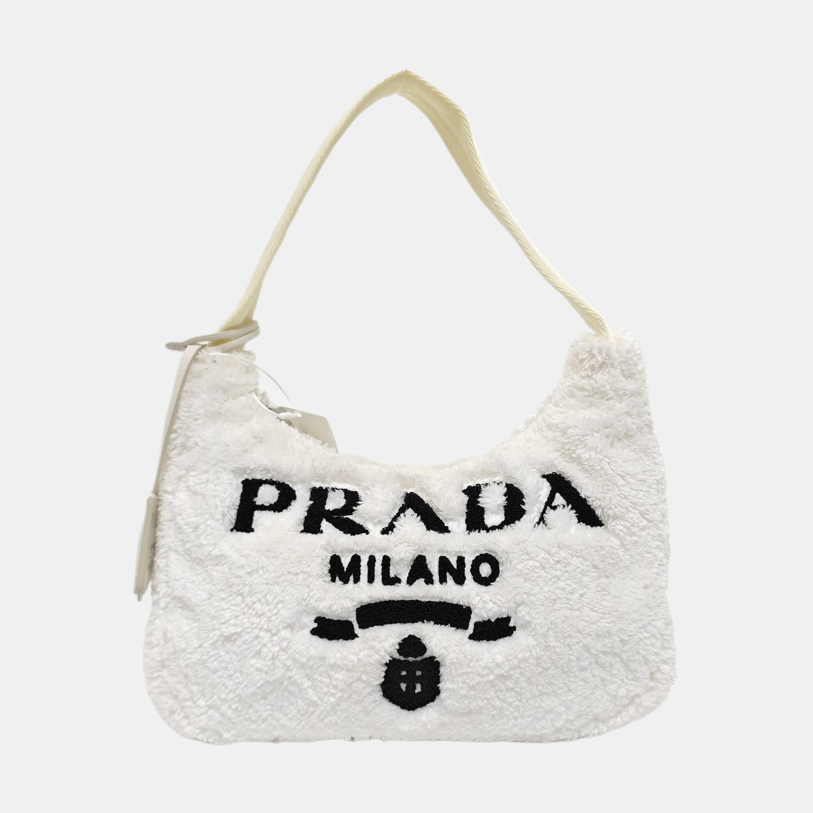 Minibolsa Re-Edition2000 de felpa blanca