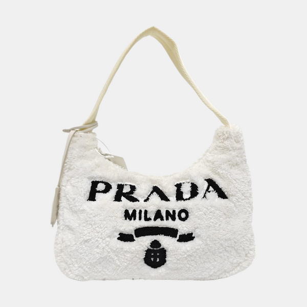Minibolsa Re-Edition2000 de felpa blanca