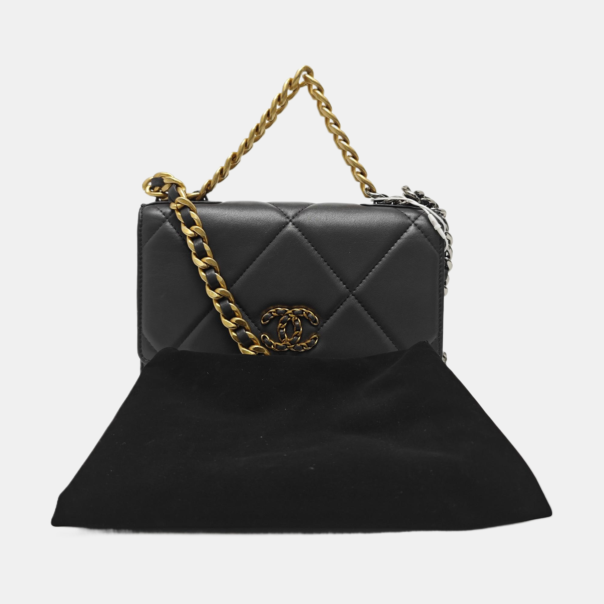 CHANEL 19 WOC Quilted Lambskin Gray