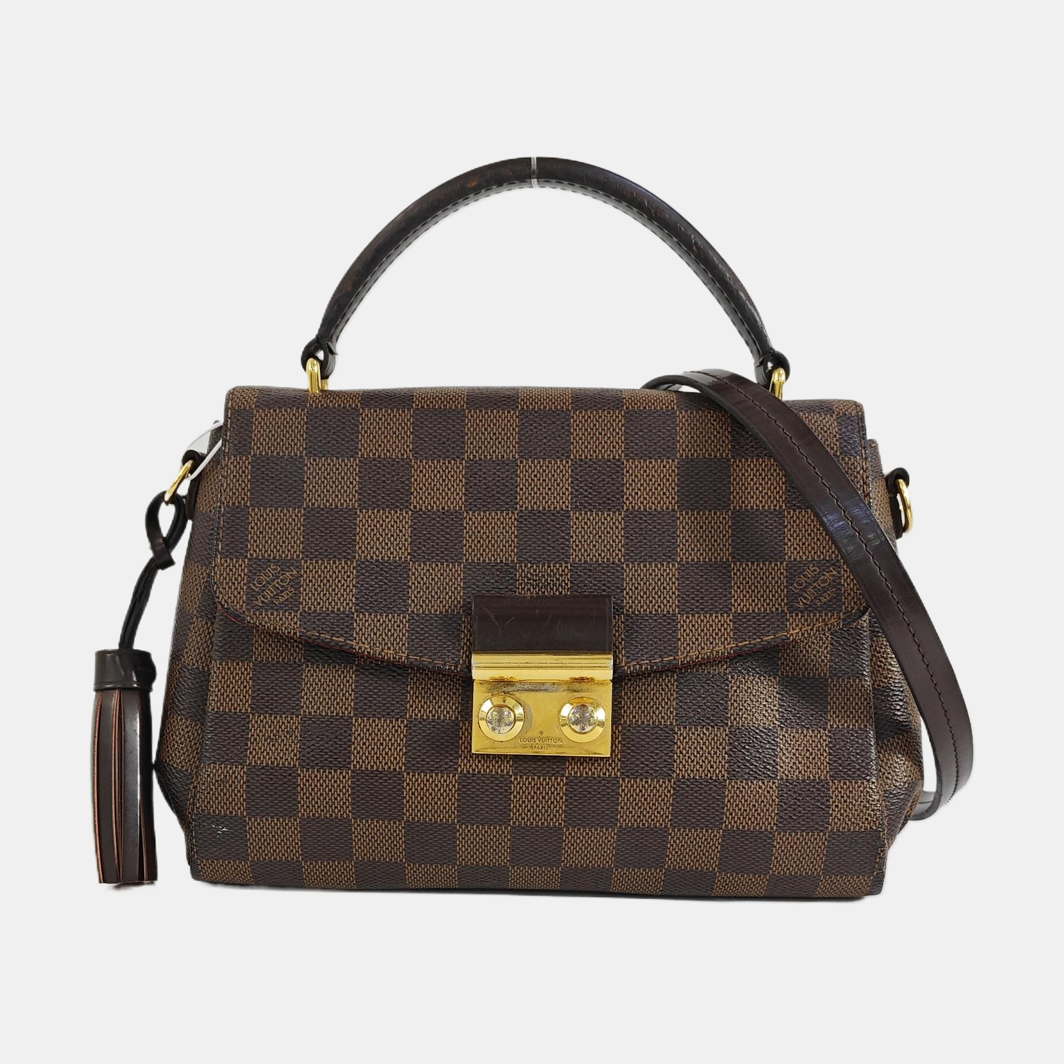 CROISETTE Damier Ebene Coated Canvas Brown