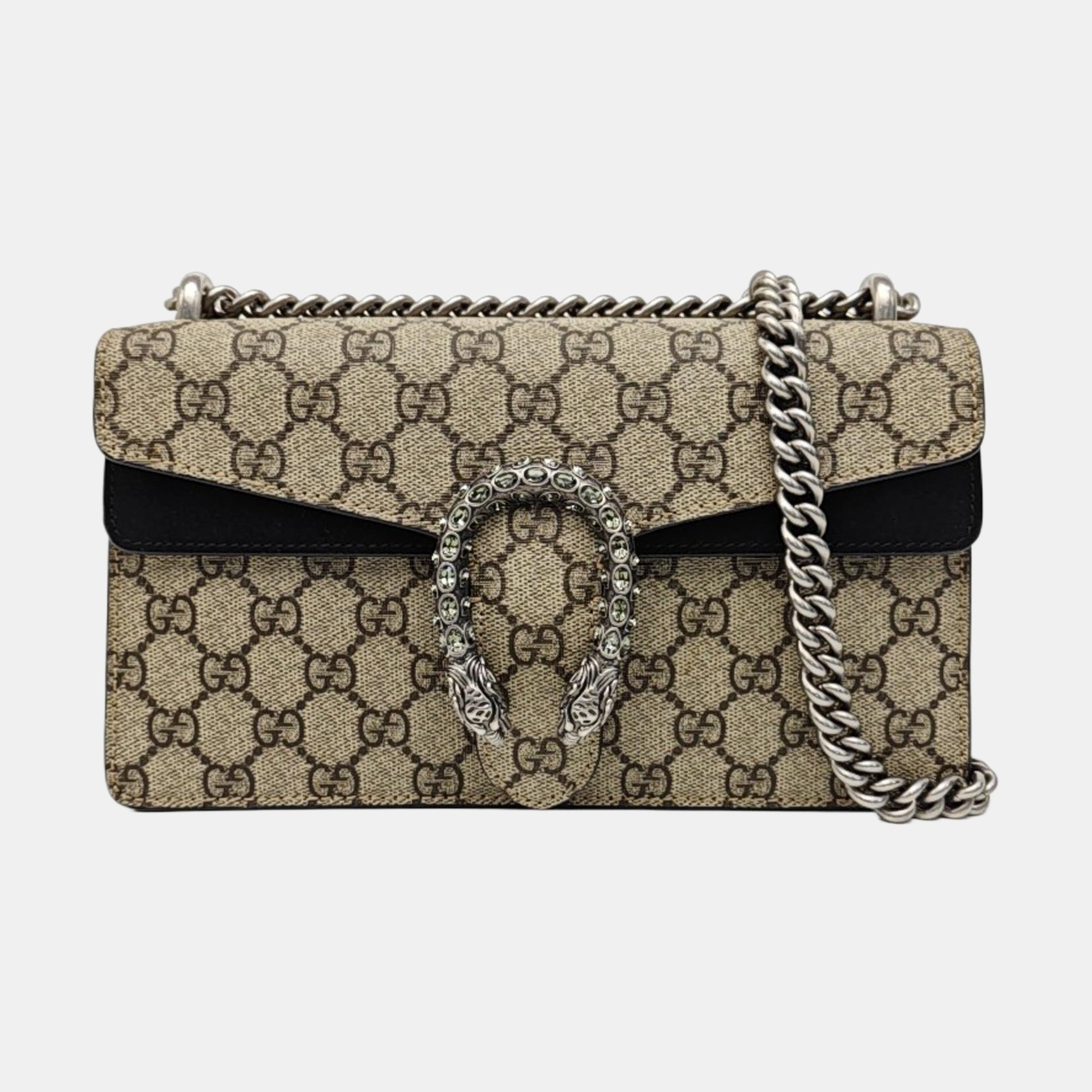 Dionysus Small Monogram Coated Canvas Beige