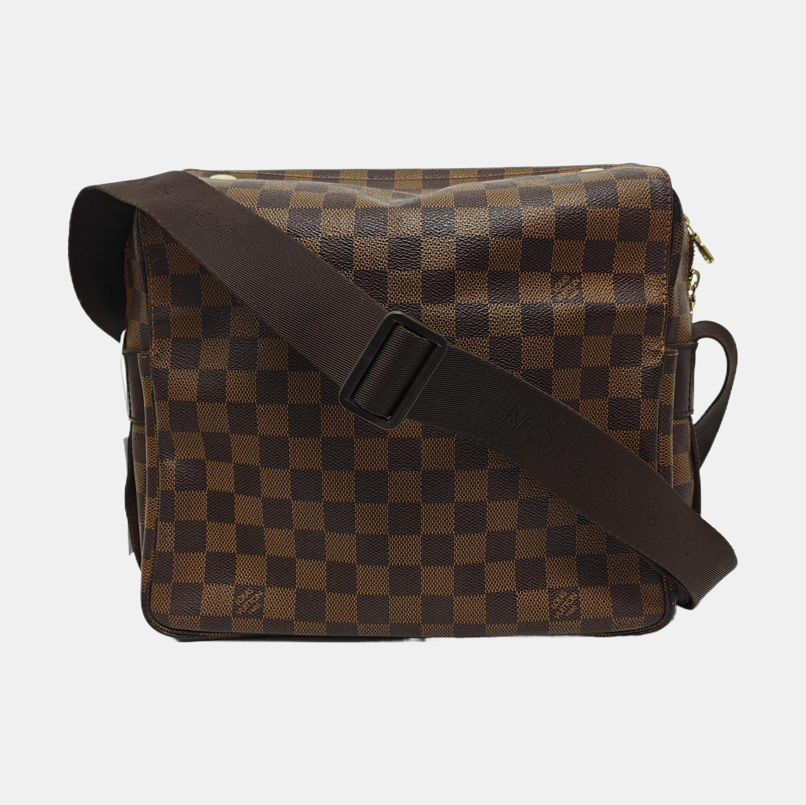 NAVIGLIO Damier Ebene Coated Canvas Brown