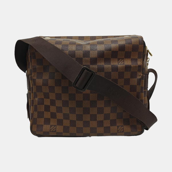 NAVIGLIO Damier Ebene Coated Canvas Brown