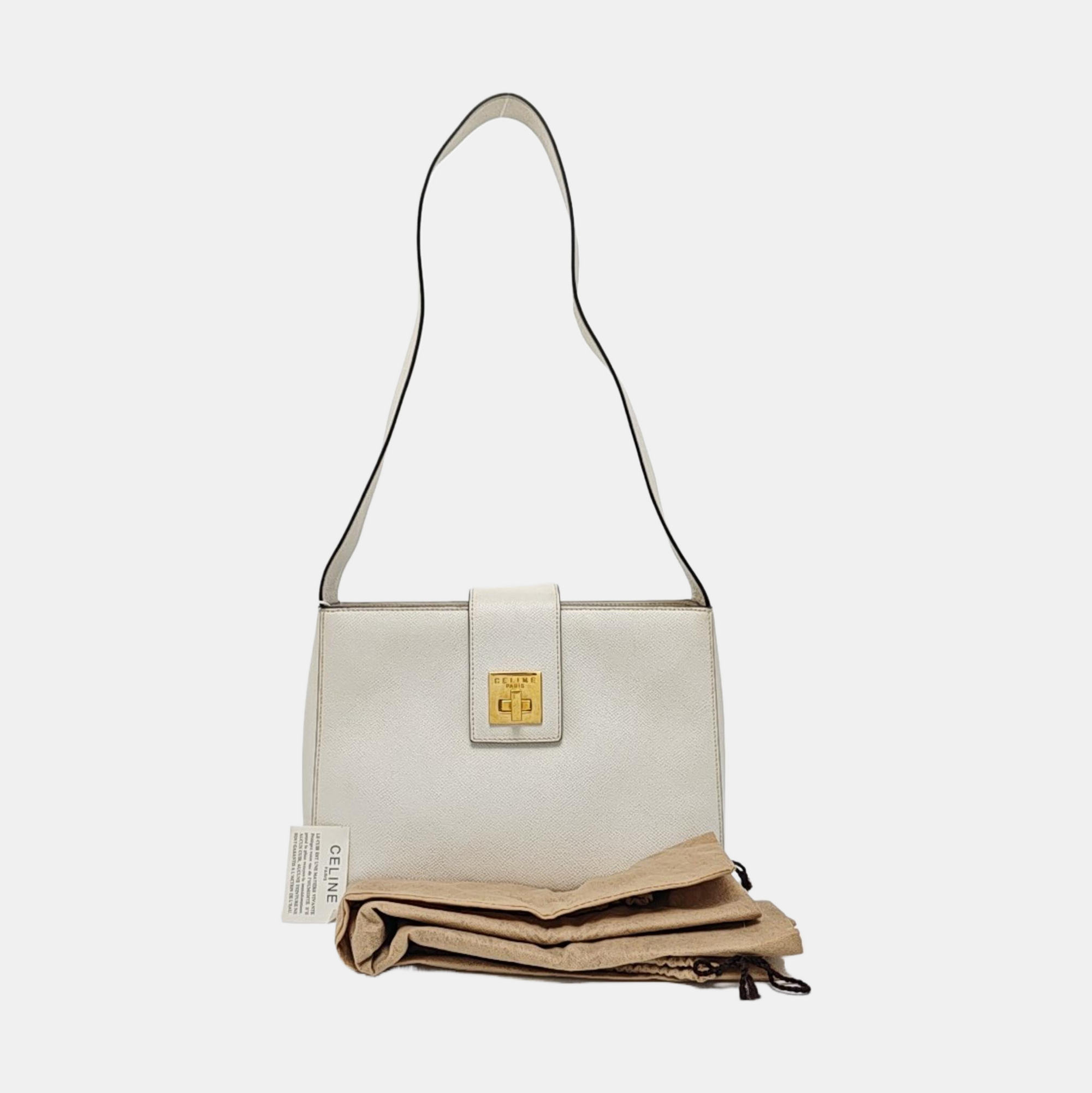 Calfskin Shoulder Bag White