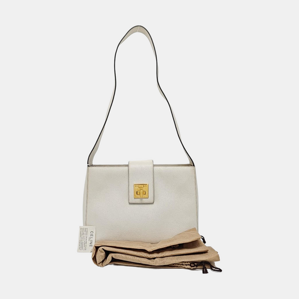 Calfskin Shoulder Bag White