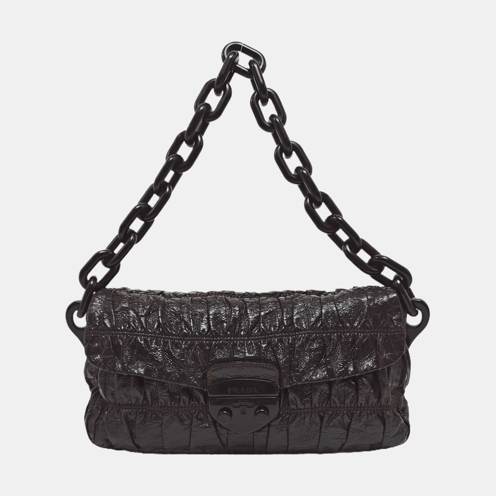 Quilted Lambskin Shoulder Bag Brown