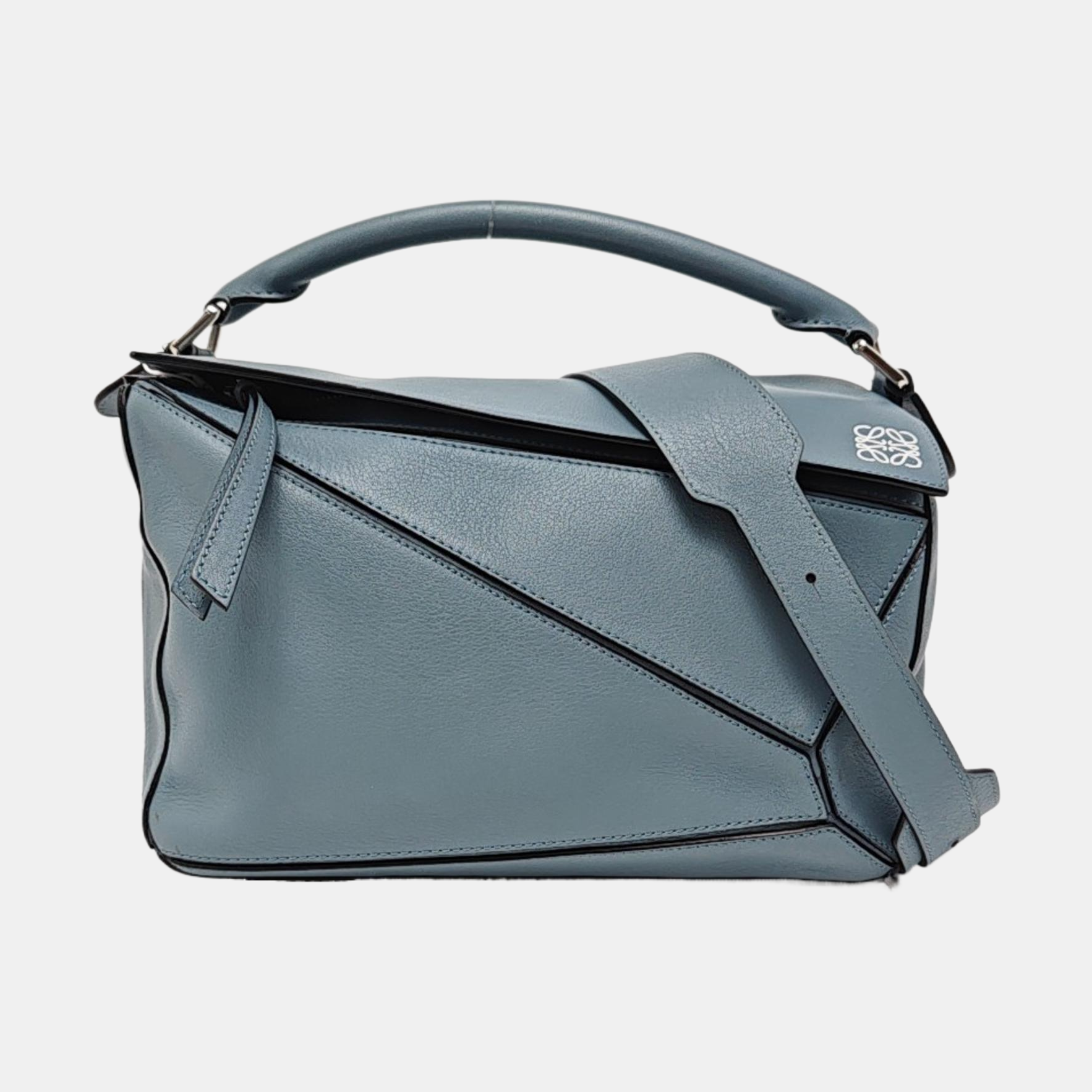 Puzzle Medium Calfskin Blue