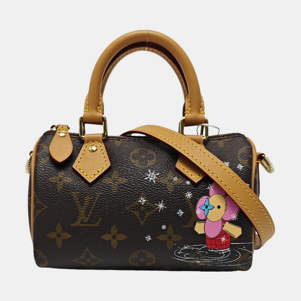 SPEEDY Nano Monogram Coated Canvas Brown