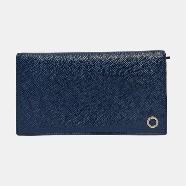 BVLGARI Calfskin Blue Wallet
