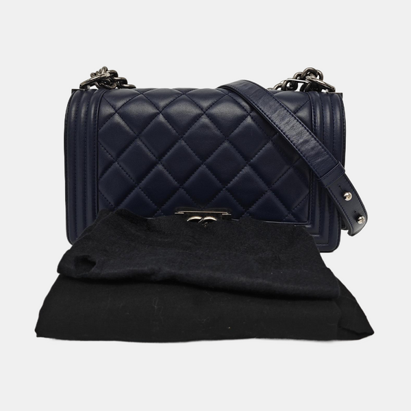 BOY CHANEL Medium Quilted Calfskin Blue