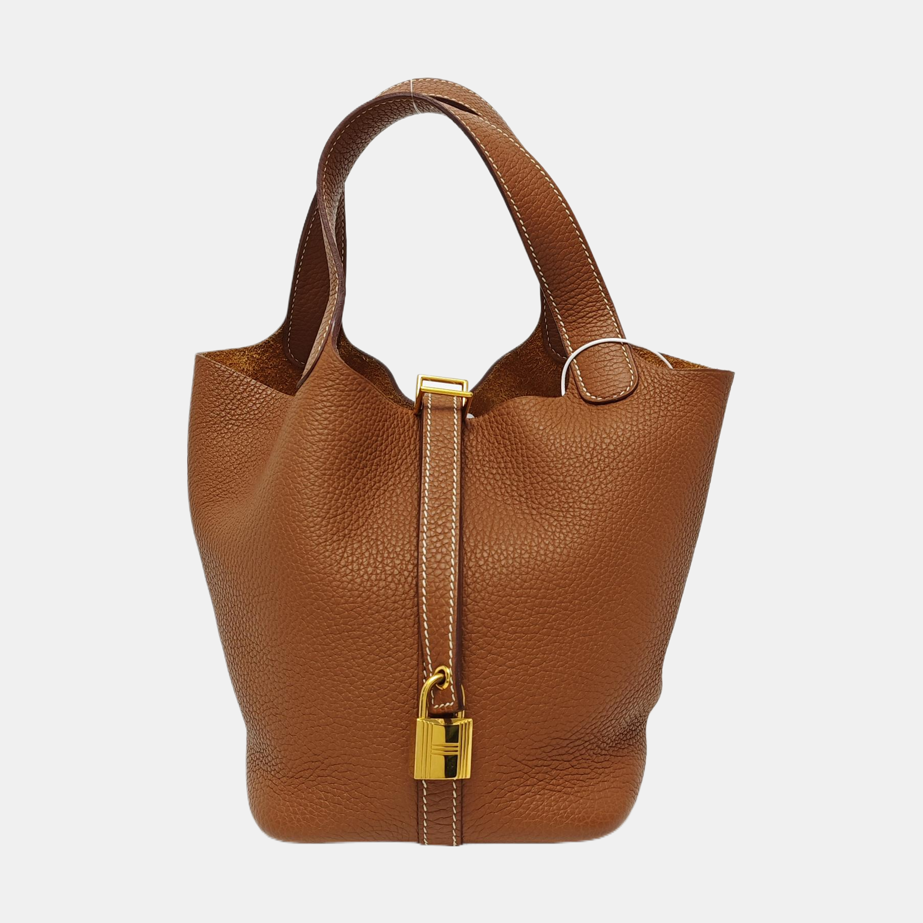 Authenticated pre-owned  Picotin Lock 18 Clemence Brown - Bucket Bag at Looply