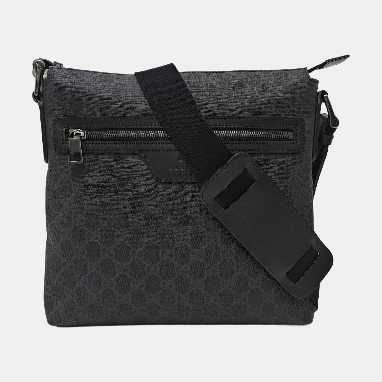 Monogram Coated Canvas Shoulder Bag Black