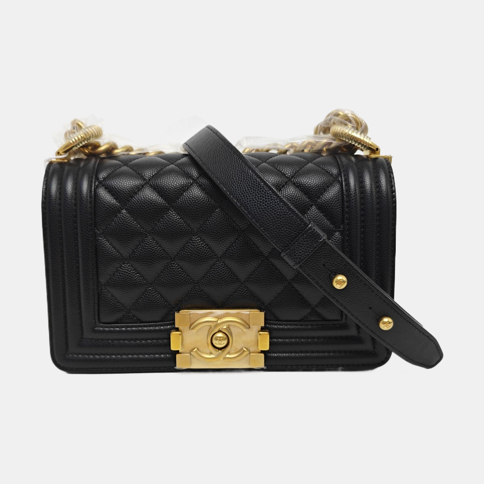 BOY CHANEL Mini Quilted Calfskin Black