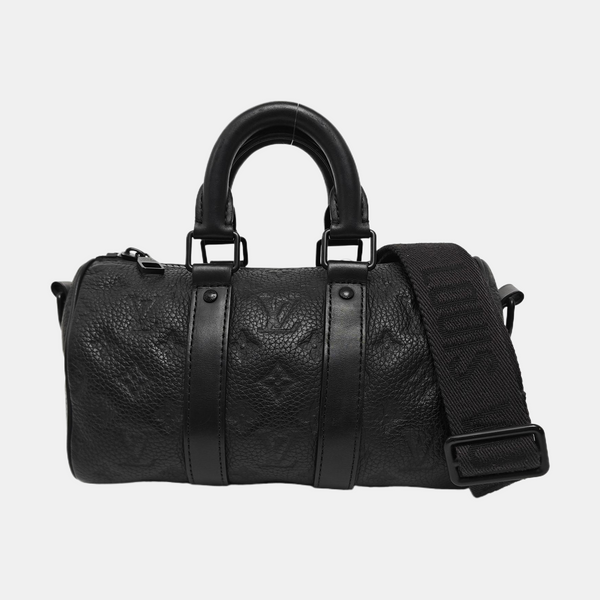 KEEPALL 25 Monogram Calfskin Black
