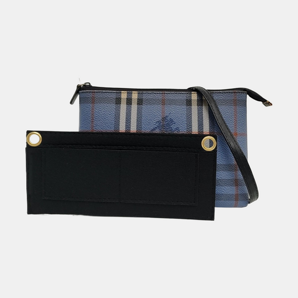Coated Canvas Clutch Blue