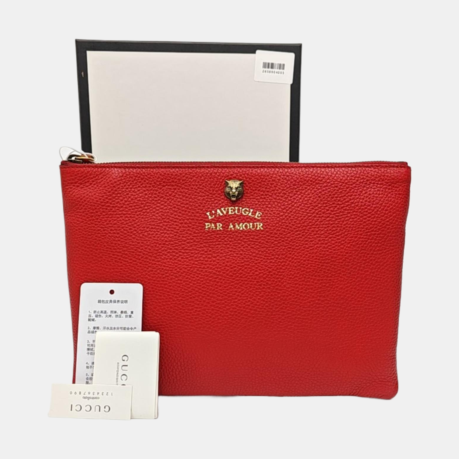 Calfskin Clutch Red