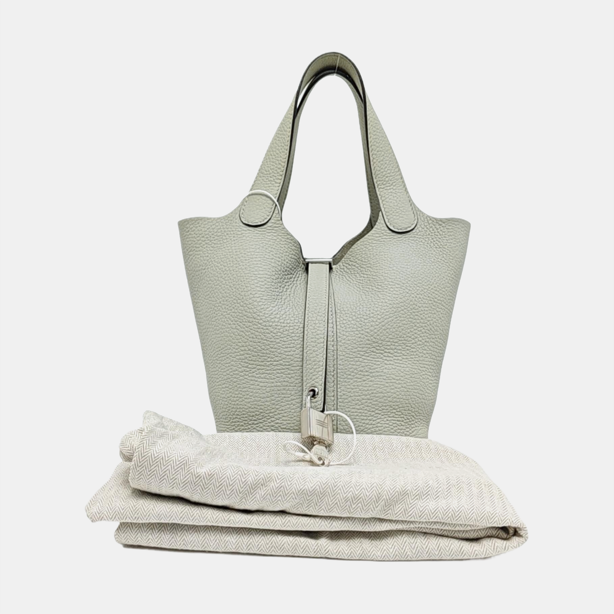 Authenticated pre-owned  Picotin Lock 18 Clemence Green - Bucket Bag at Looply