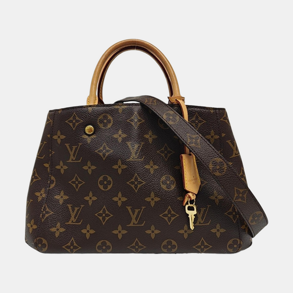MONTAIGNE BB Monogram Coated Canvas Brown
